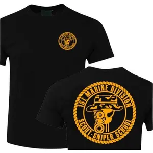 NEW Marine Division Scout Sniper School T-Shirt - Premium Quality Cotton Tee for Fashionable Marksmen Cotton Fit
