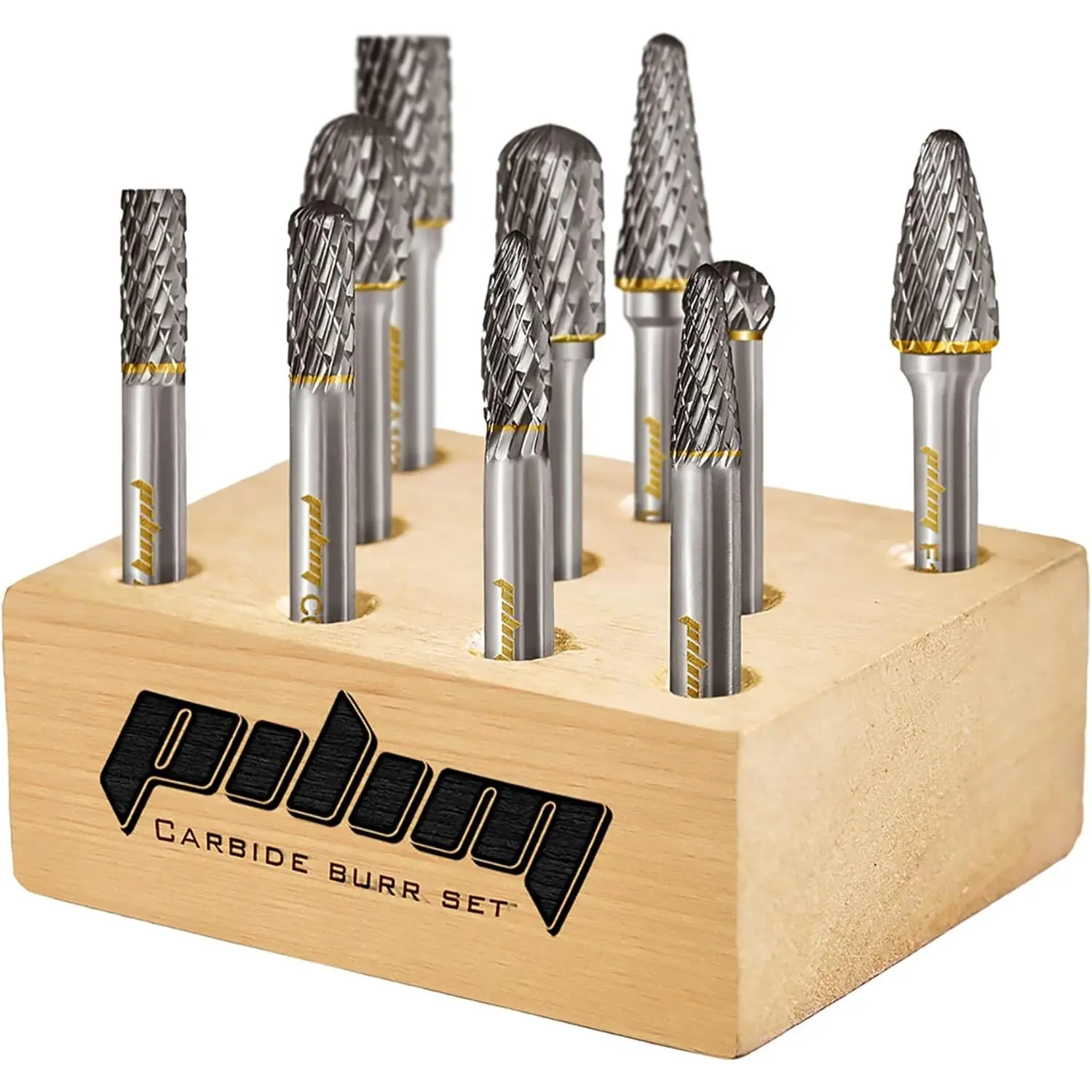 10PC Tungsten Carbide Burr Set - Double Cut Rotary Cutting Bits with 1/4" Shank Fit for Die Grinders, Durable for Metalworking, Wood Working, Jewelry Making, High Stock Removal Rate, Indispensable Tool for Master or Beginner
