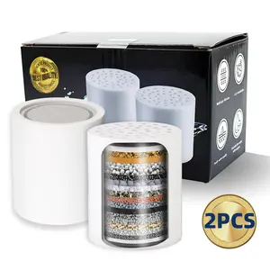 Universal Replacement Shower Filter Cartridge for Hard Water, 18 Stage Filter Cartridge Quickly Reduces Chemicals Chlorine Transform Itching Eczema & Acne into Glowing Hair Nails & Skin Fast