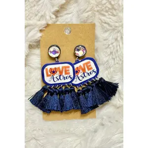 Love My Astros Tassel Earrings