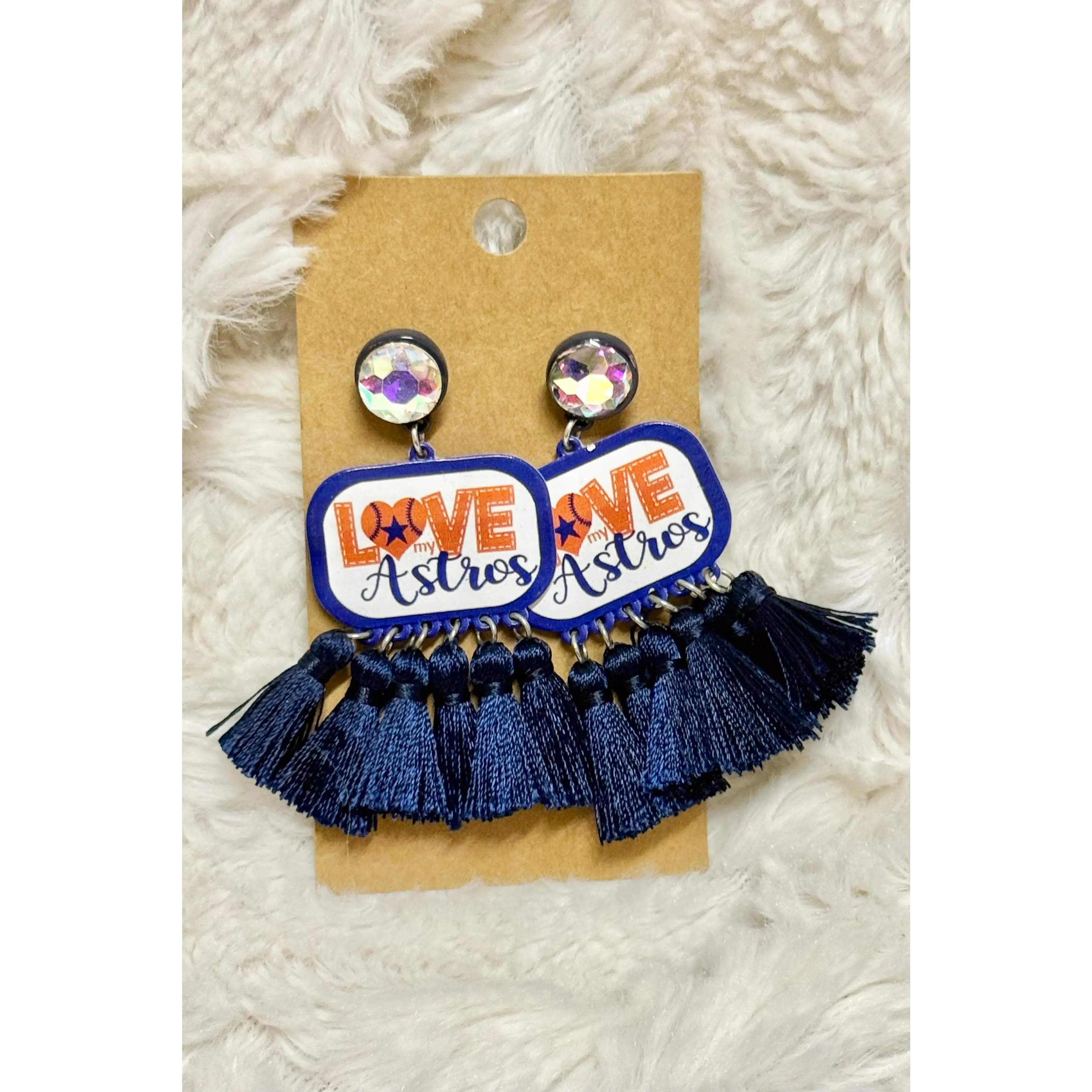 Love My Astros Tassel Earrings