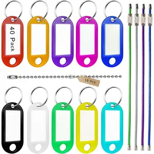 40 Pack Key Tags, 10 Colors Key Labels, Comes with 10 Ball Chains and 4  Key Rings for Home, Office Key Management.