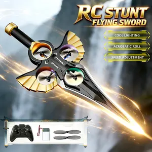Stunt Flying Sword Remote Control Glider Toy With LED Lights, 360° Stunt Flips Drone, Drop-proof Frame, Multi Gear Speed Adjustment, Holiday & Birthday Gifts for Remote Control Enthusiasts