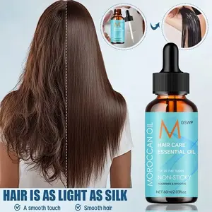 Gswp Moroccan Argan Oil Hair Serum, Natural Haircare, Rich in Keratin and Castor Oil, Deep Nourishment, Smooth and Shiny Hair, Suitable for All Hair Types, 60ML