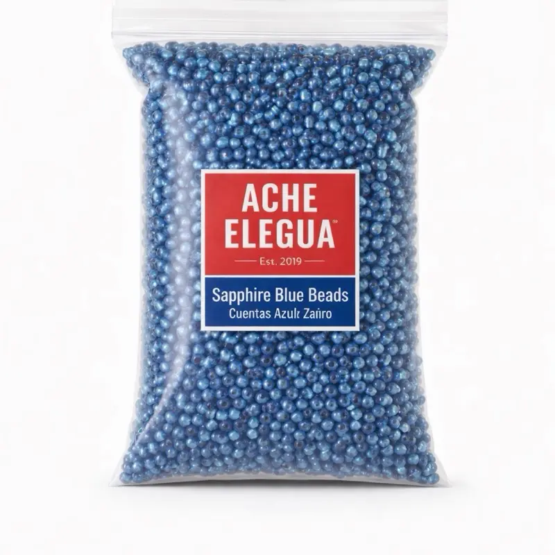 Ache Elegua Sapphire Blue Beads Bulk Pack for Bracelets & Jewelry DIY & Spiritual Use 1 Pound Bag Smooth Glossy Finish