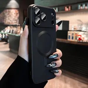 Phone case: 3pcs [1 Phone Cover with 2 Clear Screen Protectors]Slim Magnetic Bumper Case with Shockproof Design And Metallic Shine for iPhone Models 17 Pro Max, 17 Pro, 17 Air, 17, 16, 16E, 15, 14, 13, 12, And 11 Pro Max