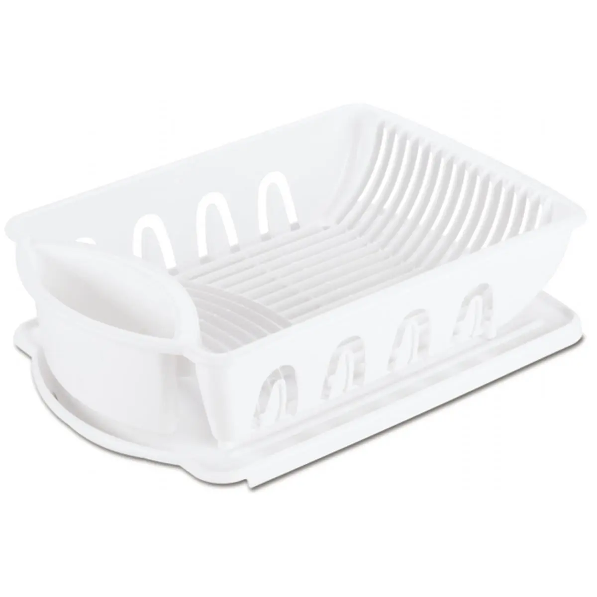 Sterilite 06418006 2-Piece Sink Organiser Set, Home Storage Organiser with Dish Drying Racks and Racks for Storage