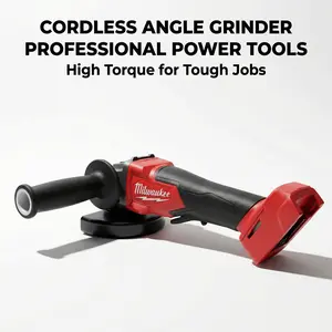 Milwaukee M18 5-Inch Brushless Angle Grinder Features 8500 RPM Motor Plus M14 Spindle Support. This 18V Cordless Power Tool Delivers 1.3-Inch Cutting Depth For Metal Fabrication And Heavy Welding Projects By Professionals.