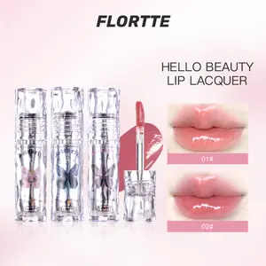 FLORTTE Butterfly Hello Beauty Lip Lacquer Gloss Stick Tinted Lippie High-Quality Long-Lasting Lipshine Cosmetics