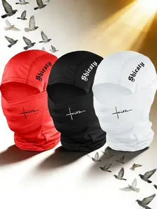 3pcs/2pcs/1pc Unisex Cross and Letter Balaclava Mask Neck Gaiter Headwear Breathable Mask for Men Women Outdoor Sports Hiking Fishing Commuting Suitable for Daily Wear