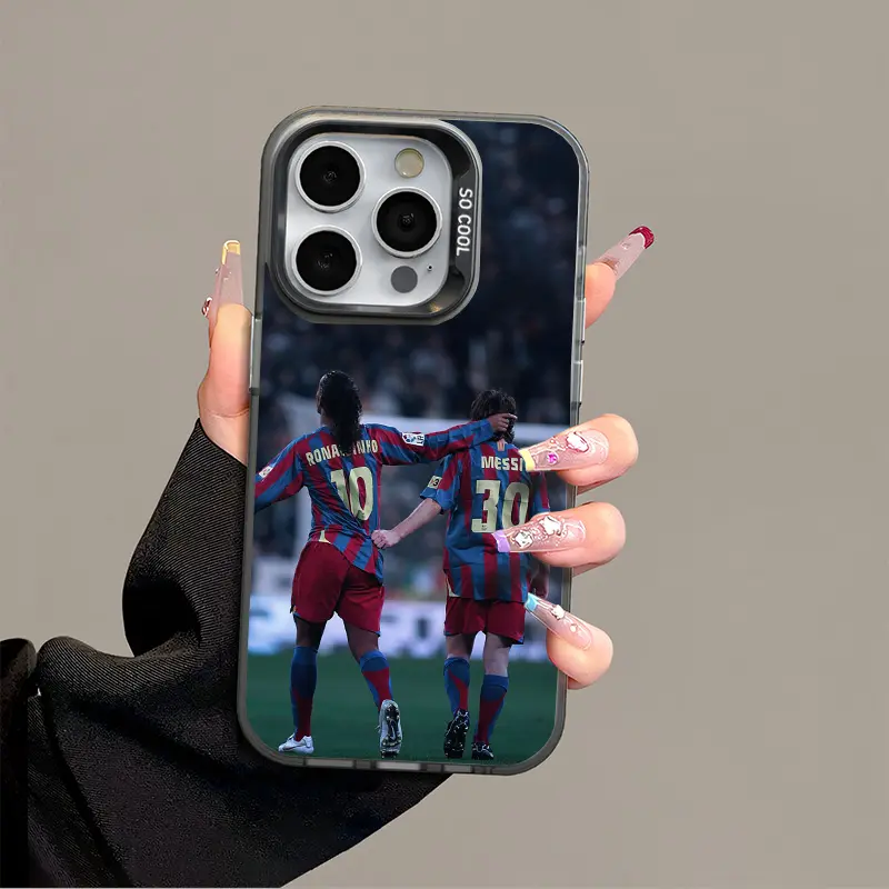 Messi Ronaldinho IPhone 17 Promax Phone Case Anti Drop Protective Case for Iphone 16 15 14 13 12 11 SAMSUNG S26 S25 24 23 22 Plus Acrylic Durable Case With Anti Collision