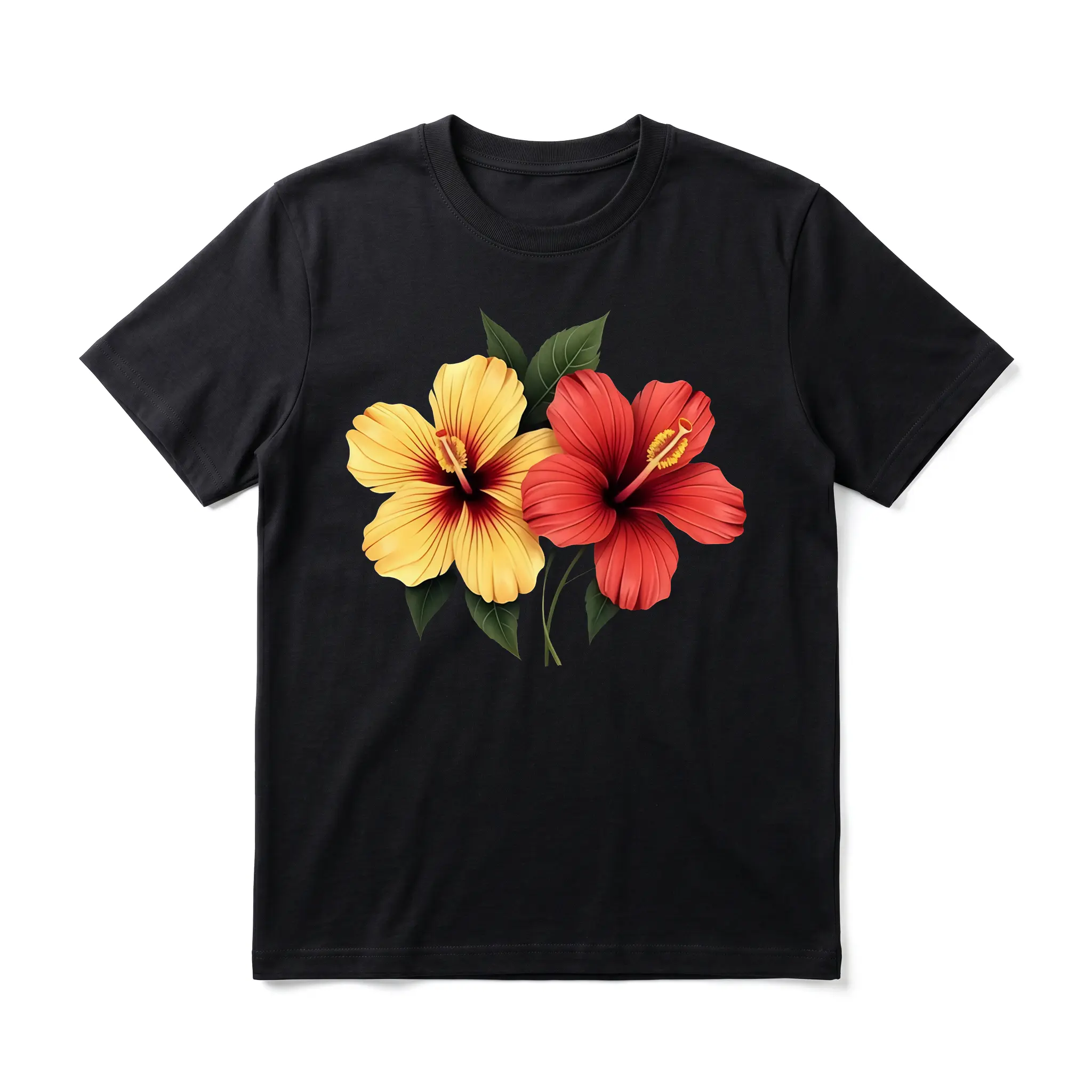 1PC, Tropical Hibiscus Men's Graphic TShirt,  Short Sleeve Soft Top, Nature Inspired Graphic Print Design, for Daily Wear, Vacation, Birthday Gift, Gift for Men, Women and Friends