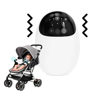 USB Rechargeable Automatic Baby Stroller Rocker with Bluetooth Vibration LED Light Hands-Free Infant Soother
