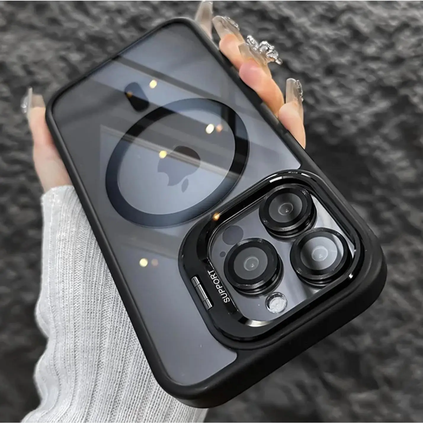OREKROY Magnetic Mag Safe Clear Case +Camera Lens Protector Film Acrylic Hard Back Cover For iPhone 16 Pro Max,15 14 13 12 Pro Max Plus Camera Ring Kickstand Shockproof - TikTok Shop OREKROY Magnetic Mag Safe Clear Case +Camera Lens Protector Film Acrylic Hard Back Cover For iPhone 16 Pro Max,15 14 13 12 Pro Max Plus Camera Ring Kickstand Shockproof - TikTok Shop