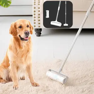 Large Lint Rollers for Carpet, Adjustable Extendable Handles, Long Handle Large Lint Rollers, Reusable Pet Hair Remover Brush, Tearable Household Hair Removal Brush, Pet Floor Roller, for Carpets, Mat, Clothing, Sofa