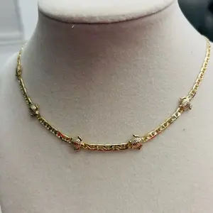 18k Gold Plated Mariner Link Necklace 18" Plus 2" Extension with Turtle Design for Stylish Daily Wear Accessory