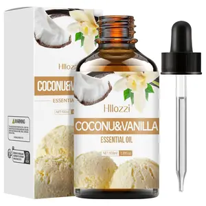 Coconut & Vanilla Essential Oil, 100ML Alcohol-Free Moisturizing Oil, Suitable for Diffusers and Candle Making, All Skin Types, Hydrating, Nourishing Oil