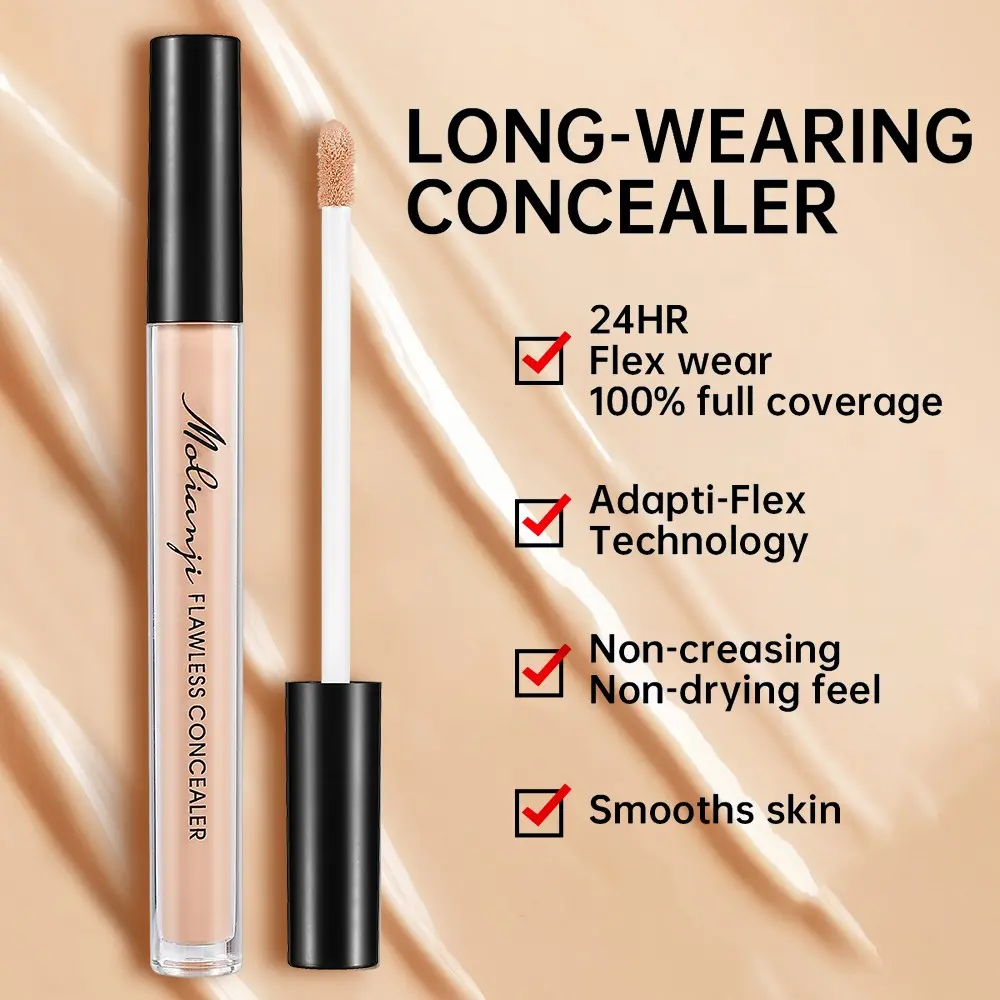 Long-Lasting Lightweight Natural Corrector Concealer Liquid, Covers Blemishes & Dark Circles, Flawless Coverage, Flawless Finish Makeup, Perfect for Daily Use, Blendable Long Lasting, All Day Coverage