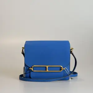 Pre-owned HERMÈS Evercolor Shoulder Bag Roulis Mini Tanzanite Gold Tone Hardware 41891461