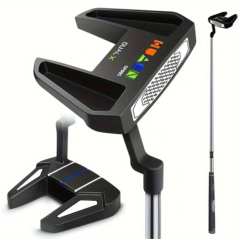HUAEN Right-Handed Golf Putter for Male Golfers, Golf Clubs with Cast Iron Head, Steel Shaft, Zinc Alloy Face, Rubber Grip, R-Regular Hardness, Free Headcover Included