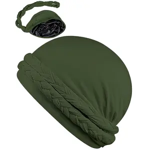 Luxurious Satin-Lined Turban for Ultimate Hair Protection Unisex Halo Style Durag for Waves, Braids, Locs Silk-Lined Sleep Bonnet for Healthy Hair