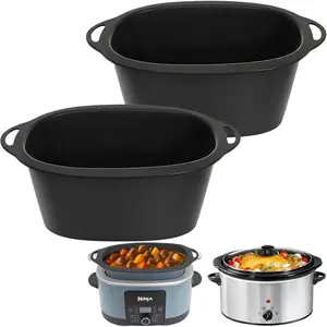 Silicone Slow Cooker Liners Compatible with Ninja Foodi Possible Cooker Pro 8.5 Quart MC1000, MC1001, MC1010 Series, 2Pcs Reusable Crock Pot Liners, Ninja Possible Crock Pot Pro Accessories