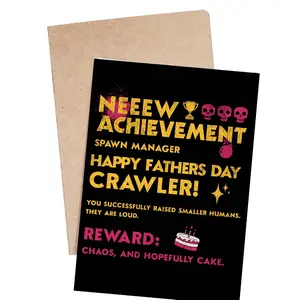 Dungeon Crawler Carl Father’s Day Card, New Achievement Dad Card, Funny LitRPG Bookish Gift, DCC Fan Printable Card