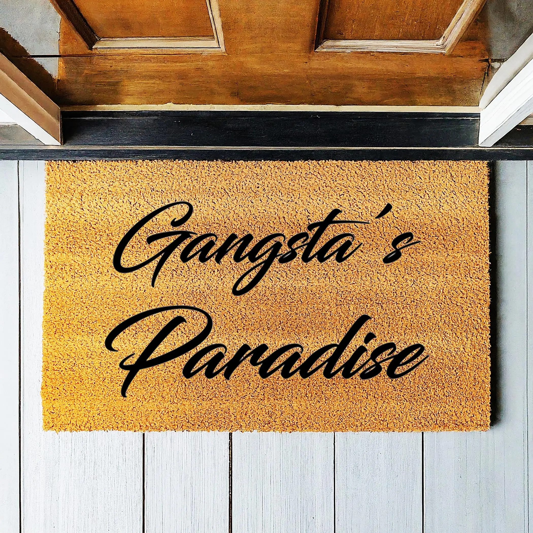 Gangstas Paradise - Funny Doormat - Coir Door Mat - Welcome Mat - Home Decor - Front Porch - Cute Gift - Funny Gift  5099**