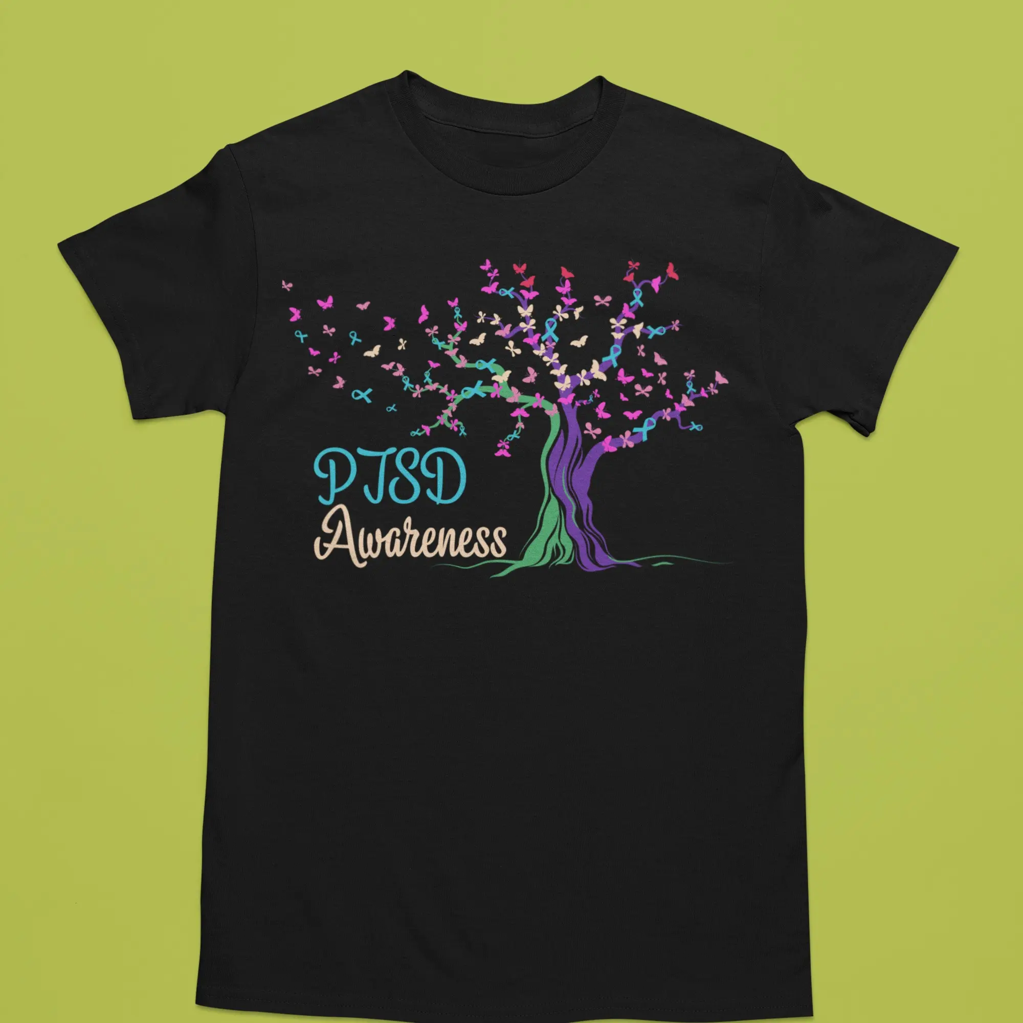 Gildan Women's Shortsleeve Round Neck T-Shirt Apparel - Bold Statement Top for Casual Wear, Events - Supports PTSD Visibility, Piece, Visible Message