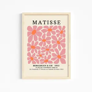 Matisse Flower Exhibition Poster: Mid-Century Modern Wall Art Frameless K