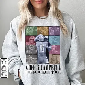Dan Campbell Jared Goff Detroit Football Merch Shirt, Vintage 90s Bootleg Lions Sweatshirts, Football American