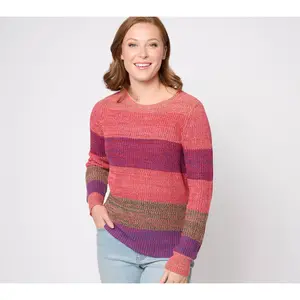 Belle Boho by Kim Gravel Rainbow Shaker Stitch Sweater