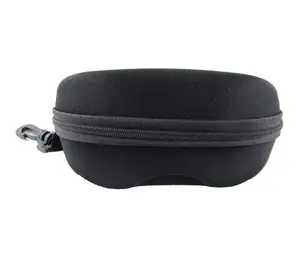 TIKA Durable Black Zippered Hard Glasses Case, Portable Protective Eyeglass Storage Holder
