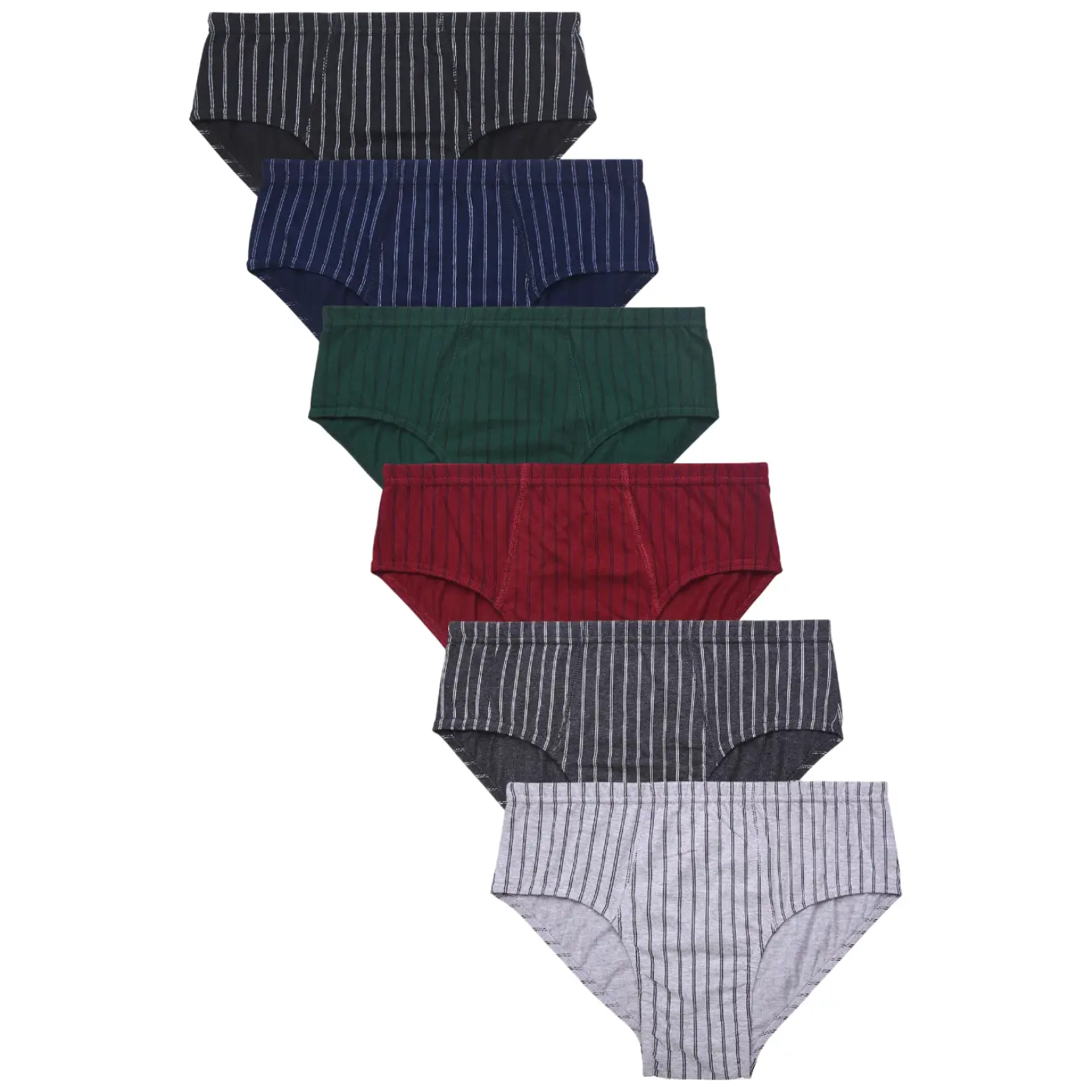 6 Pack Men's Triangle Briefs 100% Cotton Tag-Free Low Rise Elastic Waist Moisture Wicking Tagless Woven Underwear S-XL Soft Breathable Menswear