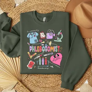 Phlebotomist T-Shirt & Sweatshirt - Funny Phlebotomy Tech Crewneck, Lab Tech Gift for Phlebotomist