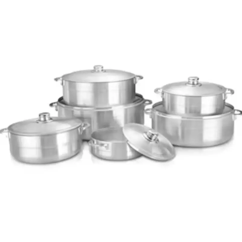 Calderos set de 12pcs de aluminio con tapadera de aluminio Calderos set de 12pcs de aluminio con tapadera de aluminio
