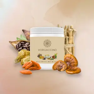 VorgAccino Superfood Noortropic & Adaptogenic - Ceremonical Cacao -  Nutrient-Rich Morning Coffee Additive for Energy, Clarity, Immunity, Stress Reduction Perfect for Coffee, Tea, Hot Chocolate Milk - Beverage to Lift the Mind snd Spirit