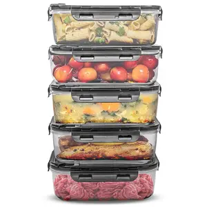 Al’asheel is set of 5 airtight meal prep, to go lunch box each tub ware is 47oz, BPA free leaf proof with snap lock, dishwasher safe and microwave safe with vent
