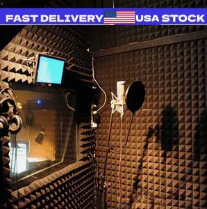 48- 96 PACK 12"X12"X2" Acoustic Foam Panel Wedge Studio Soundproofing Wall Tiles