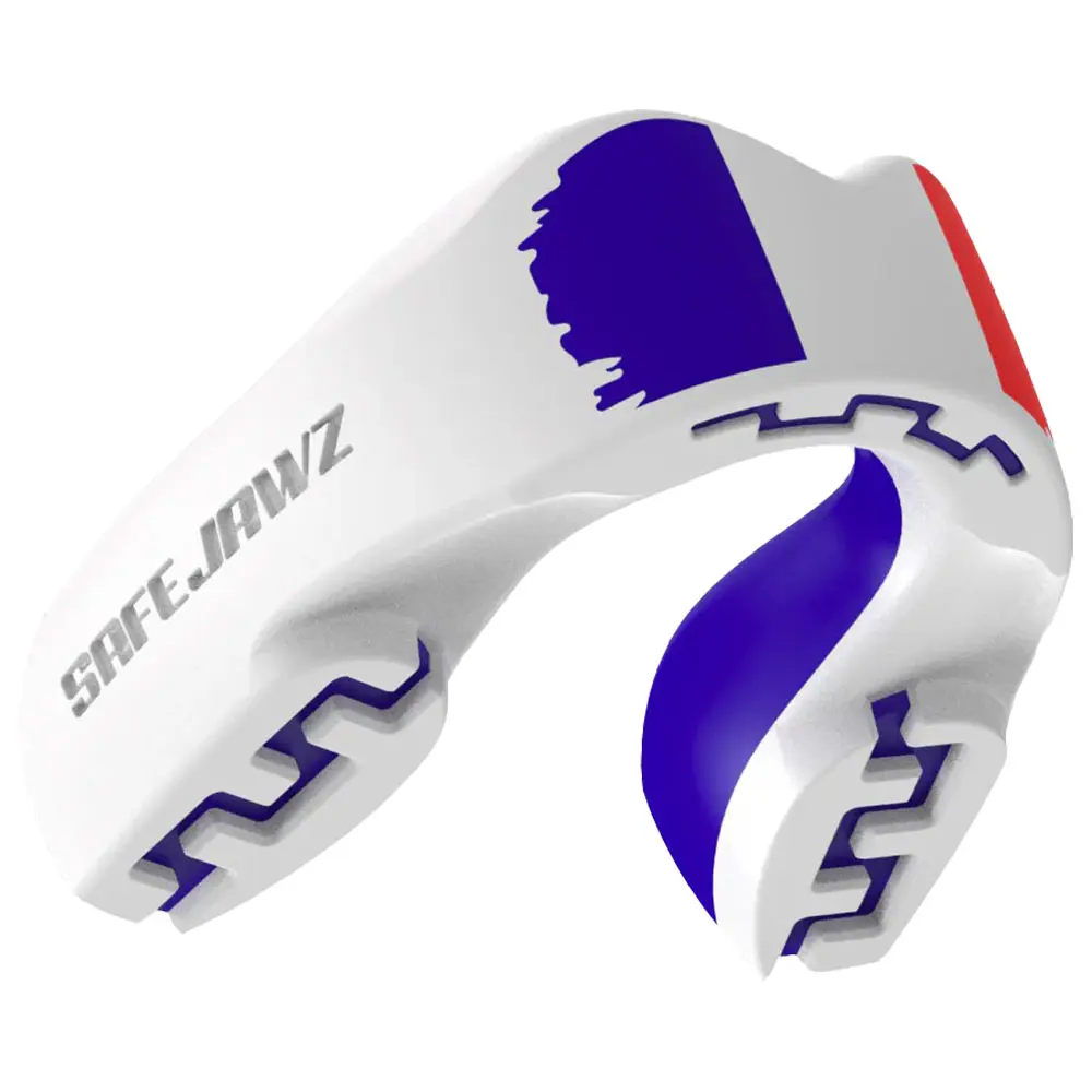 SafeJawz EXTRO Dual Layer Mouth Guard with Case for Basketball, Lacrosse, Football, MMA, Hockey, Wrestling - Adult 12+ Years - FRANCE FLAG, Athletes