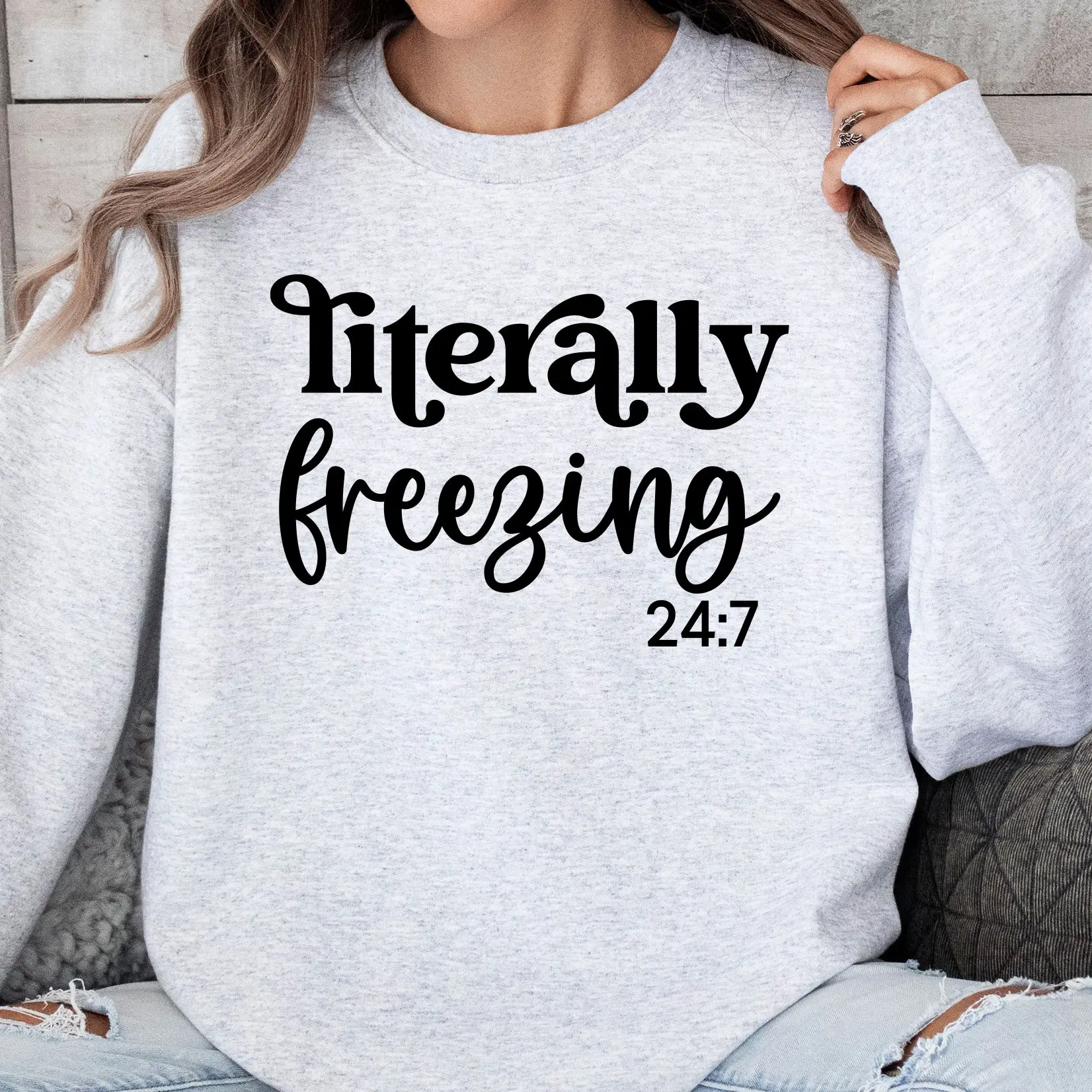 Literally Freezing Sweatshirt, Unisex Fit, Soft Fabric, Crewneck Womenswear Garment