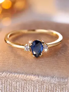 Minimalist Water Drop Design Stackable Rings for Women & Girls Casual Retro Style Synthetic Zirconia Engagement Ring Daily Wear Jewelry, Perfect Gift for Birthdays & Anniversaries Valentine's Day Gift Stacking Rings