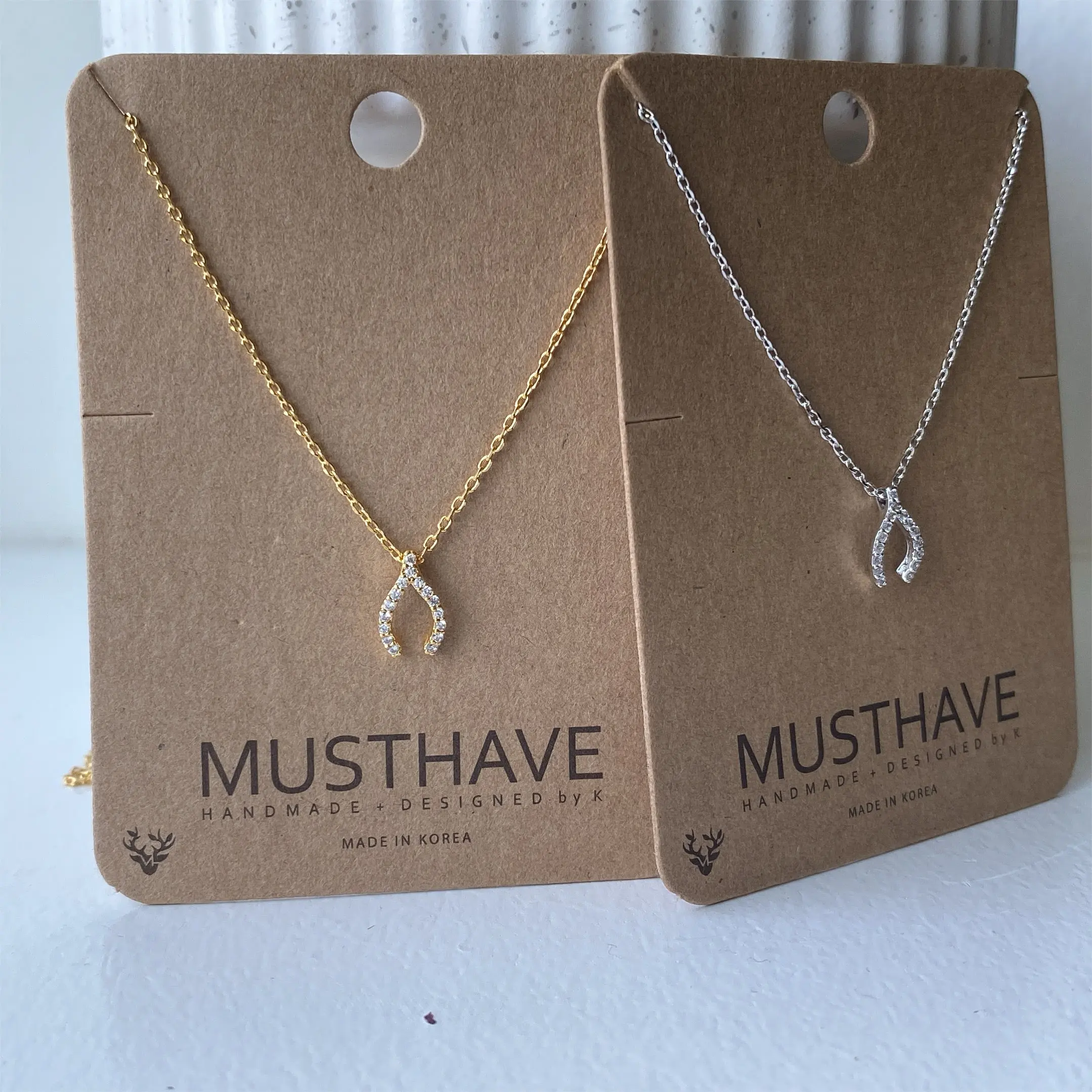 Pavé Wishbone Necklace
