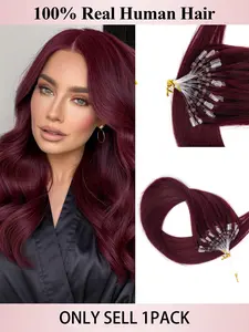 12-22inch 30G Micro Loop Hair Extensions Human Hair Raw Remy Hair Micro Link HairPieces Soft Glue With Micro Loop Line Straight Natural Hair Microlink Hair Extensions