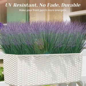 40 artificial grass plants, artificial shrubs, artificial tall grass plants for outdoor decoration, artificial green stem weeds for indoor home and room decoration, elegant artificial plants, decorative