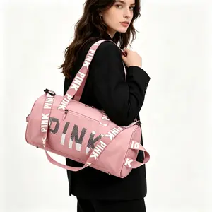 Large Capacity Canvas Gym Duffel Bag - Sequin Letter, Dry-Wet Separation, Handheld Crossbody, Fitness Leisure, Multi-Functional Sporty, Workout Travel Luggage Tote, Fitness Leisure Bag