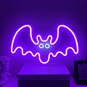 Bat Halloween Neon Light, Adjustable USB-Powered LED Strip, Wall-Mounted Decorative Lamp, Perfect for Parties and Kids' Gifts
