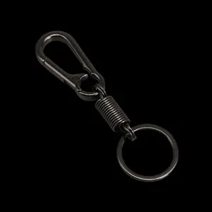 Spring Keychain Climbing Hook Metal Vintage Keyring, Durable Spring Design, Ideal for Everyday Use & Outdoor Activities