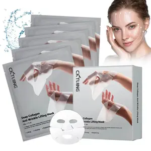 CKTUING Deep Collagen Anti Wrinkle Lifting Face Mask - Collagen Overnight Face Mask, Bio-Collagen Real Deep Mask, Hydrating Overnight Collagen Face Mask for Lifting, Firming and Moisturizing (5pcs/1 Box)