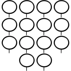 14 Pack Curtain Rings with Eyelets Metal Drapery Ring for Curtain Hook Pins (Black,1.5 inch Inner Diameter)